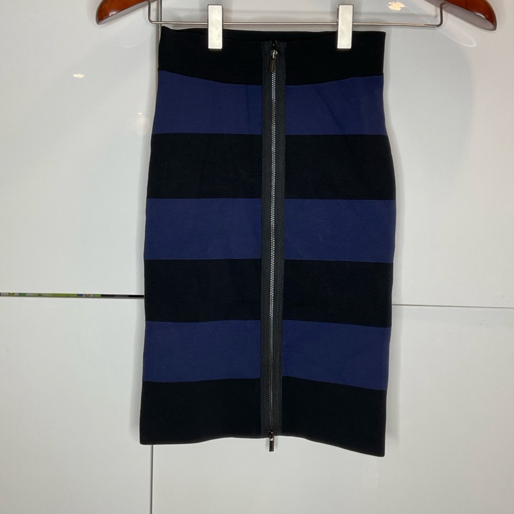 Women BCBGMAXAZRIA Bandage Skirt XS Black Blue